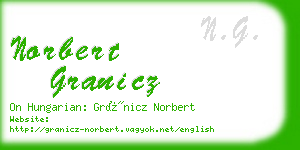 norbert granicz business card